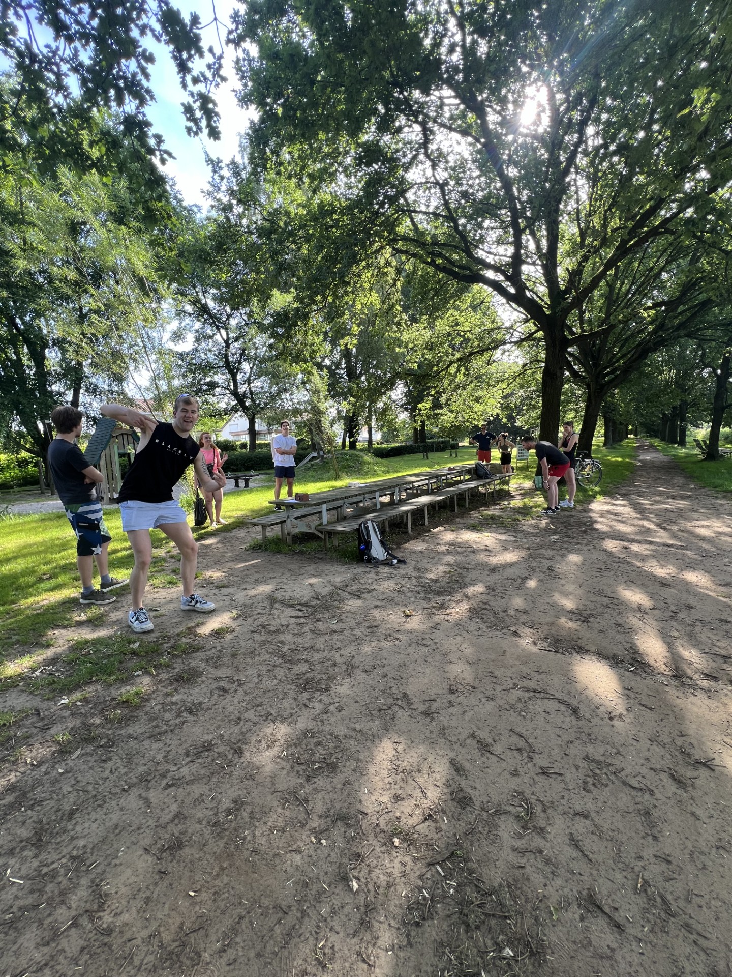 Actieve opdracht in het park